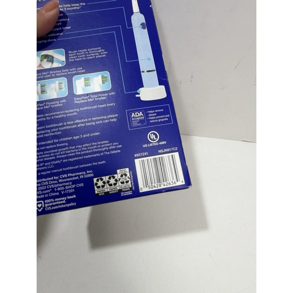 CVS‎ Easy Flex Infinity Rechargeable Toothbrush With 2 EasyFlex Brush Heads New